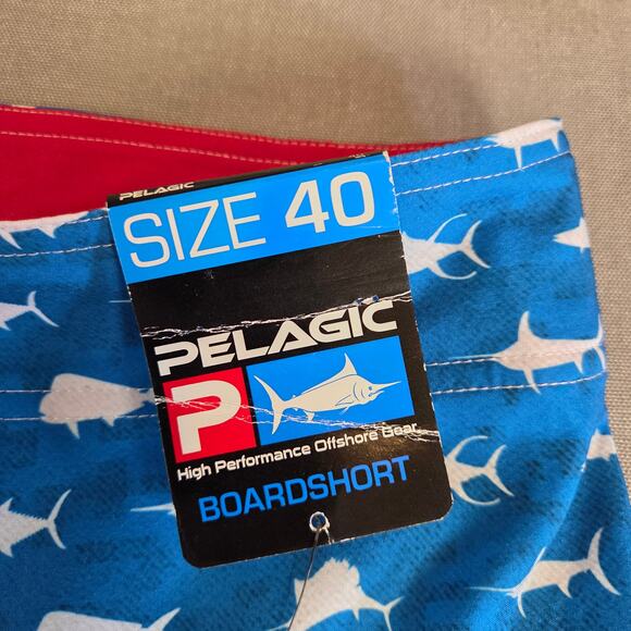 Pelagic USA Flag Board Shorts NWT Size 40 Sharkskin Tech Patriotic Swim - Picture 4 of 15